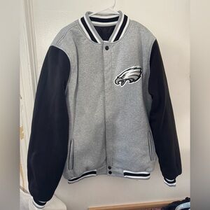 Philadelphia Eagles JH Design Reversible Fleece Full-Snap Jacket - Gray/Black